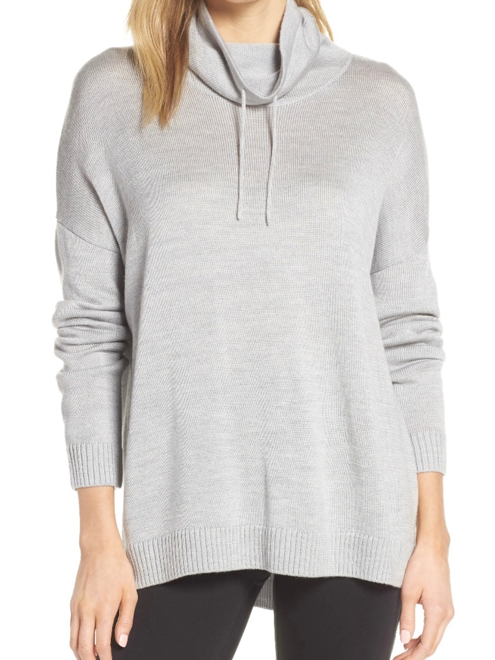 Icebreaker Nova Pullover Sweater Grey Small Merino Wool Cowl neck Lightweight